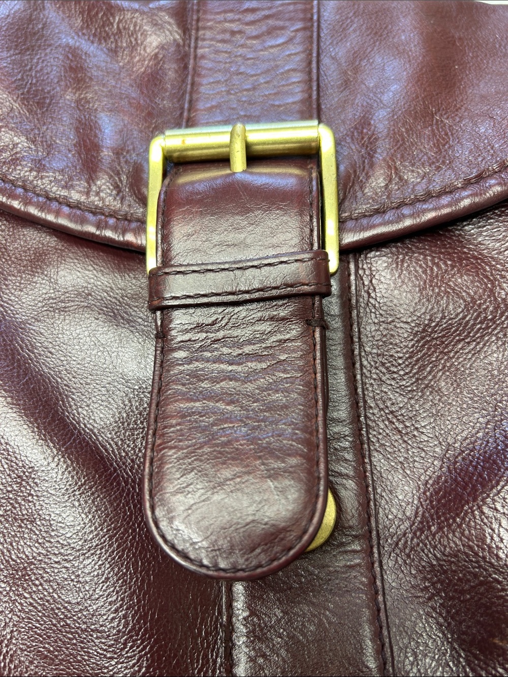 Lauren Ralph Lauren Burgundy Leather Shoulder Bag - Picture 12 of 14